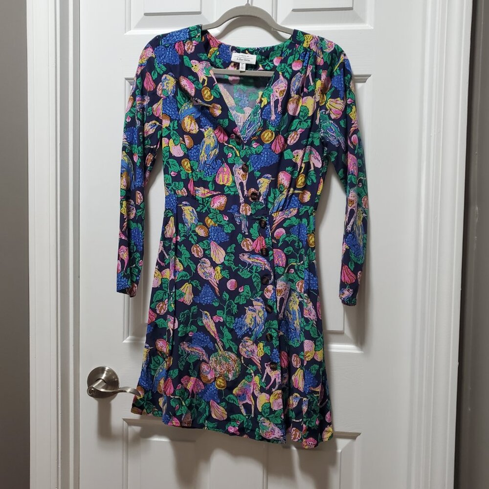 & Other Stories Monkey Print Mini Dress - Size 4